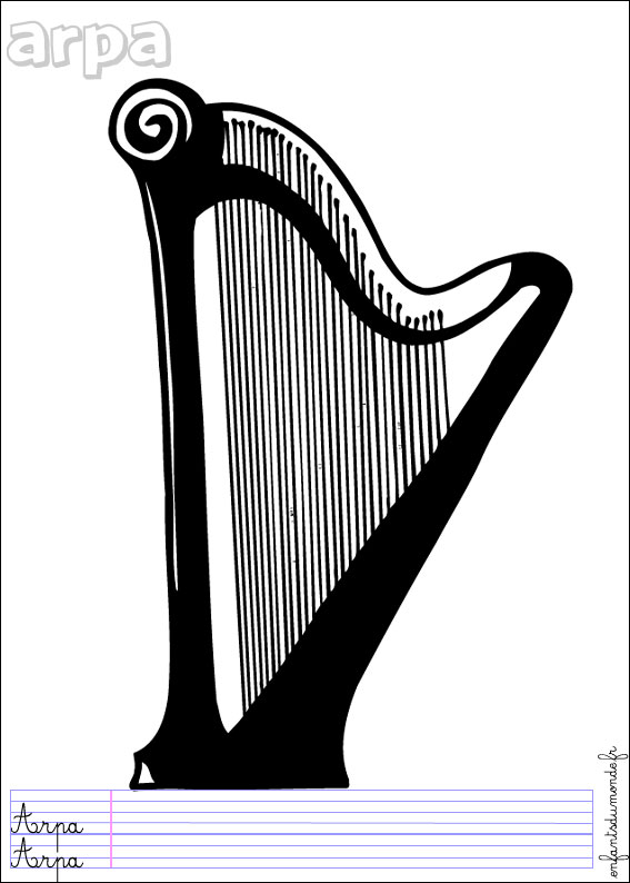 coloriage harpe 1